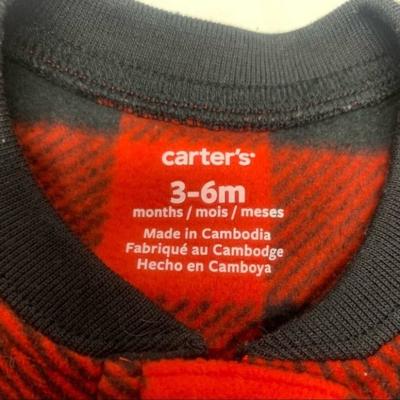 ❌SOLD❌ •Carter’s Fleece Tartan Buffalo Plaid Christmas Sleepsack - Picture 5 of 5